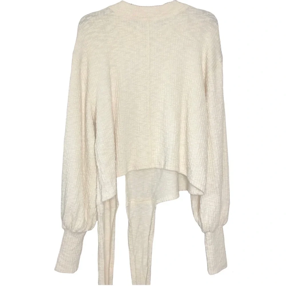 Free People Cream Heavy Popcorn Bubble Drop Sleeve Sweater XSMALL Oversized